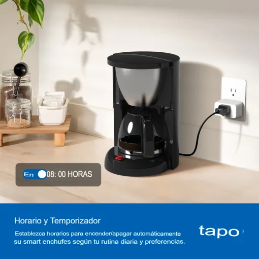 Cod. I:1099 Mini Enchufe Smart TP-Link Tapo P110M / Wi-Fi, BT / Medidor Consumo, ON/OFF Programable / temporizador / 15 A, 1800 W / Compatible: matter, Apple Home, Alexa, Google Home