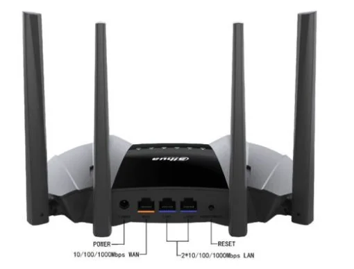 Cod. 160 Router Wi-Fi 6 AX1500 Dahua DH-AX15M / 1.5 Gbps (5GHz@1201 Mbps y 2.4GHz@300 Mbps) / 2* P/LAN Gigabit y 1* P/WAN Gigabit / WPA3 / Tecnología OFDMA y 1024-QAM. - Beamforming, MU-MIMO