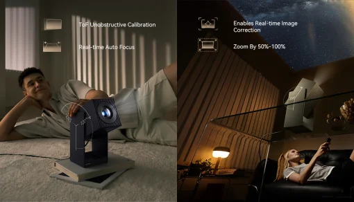 Cod. 062 Proyector Smart Wanbo Cube 2 Pro - by Xiaomi / FHD 1080P / OS Android TV 11 / 500 Ansi / Altavoz 8 W / HDMI, USB, Jack 3.5mm / Rotaci&oacute;n de card&aacute;n 230&deg;