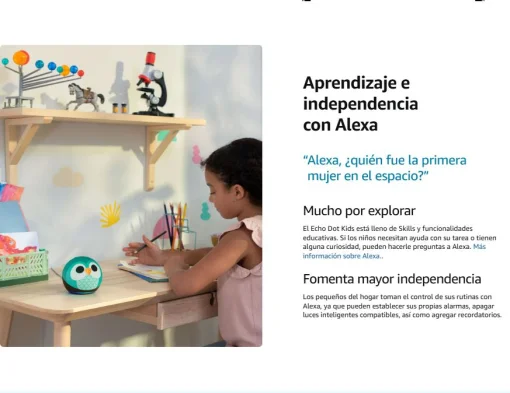 Cod. A:254 Parlante Smart Amazon&nbsp;Echo Dot (5ta Gen.) Kids /&nbsp;sonido vibrante 1.73&rdquo; / Audio-Libros, Juegos Educativos (1 a&ntilde;o Amazon Kids+) / Control parental - Stardust