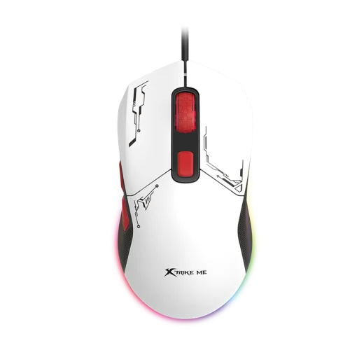 Cod. GX:172 Mouse XTRIKE ME GM-316W /  2 conver desmontables / 7200DPI / Iluminación RGB (13 efectos) / Interfaz USB / cable: 1.5mt. / 6 botones