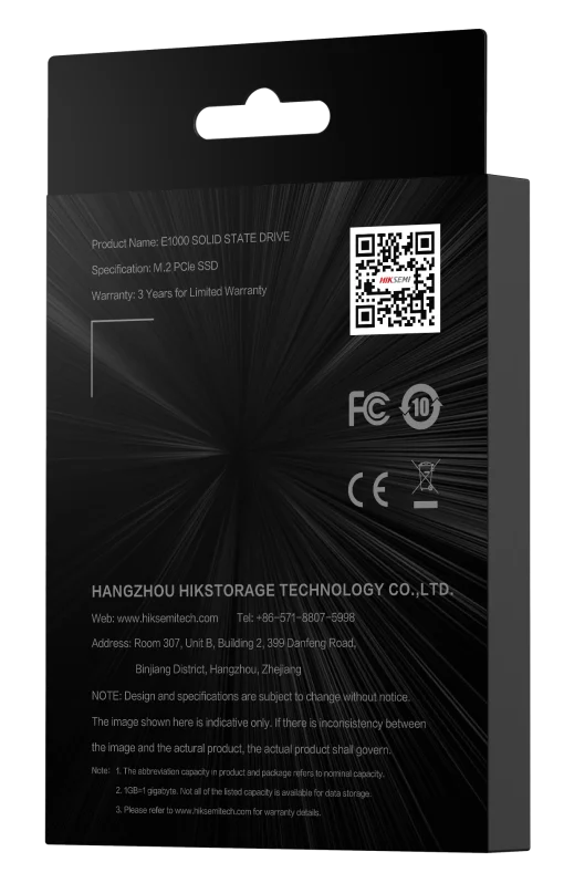 SN:465 SSD M.2 HIKSEMI CITY E1000 128GB / 1175MB/s Lectura y escritura 700MB/s / 2280 / PCIe Gen3×4