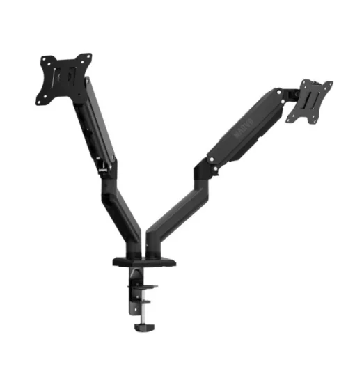 Cod. 1138 Soporte P/ 2*Monitores MARVO Cargo 220 (HZ-22B) 15" a 32" / 9kg x brazo / &nbsp;Inclinaci&oacute;n +90&deg;~ &ndash;85, Giro 180&deg;, rotacion 360&deg; / Ajustable en mesa, abrazadera tipo C