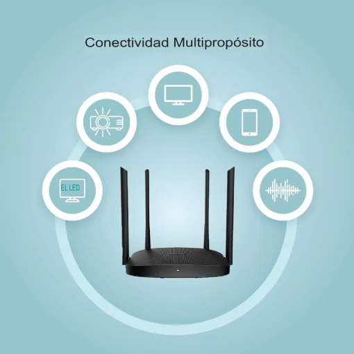 Cod. 150  Router Wi-Fi 5 AC1200 HIKVISION WR12C / 1.2Gbps (5GHz@867 Mbps, 2.4GHz@300 Mbps) / 3*P/LAN y 1* P/WAN / 4x Antenas 5dBi, MIMO / Beamforming / Multimodo (Access Point, Extersor de Rango, WISP