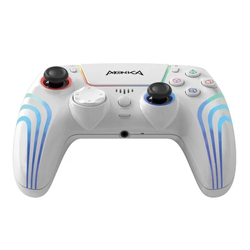 Cod. 073  Control de juegos Monka Contra GT-96 Wireless / BT 5.3 / Batería 1000mAh (10 horas) / vibración dual / Iluminación RGB / Panel táctil / puerto de audio 3,5mm / Compatible: PS4/PS3/Switch/Android/IOS13