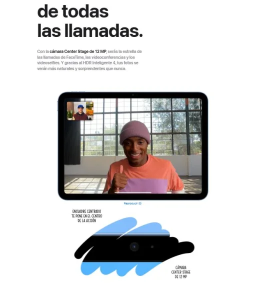 Cod. 132 Apple iPad 11"&nbsp;Liquid&nbsp;Retina (Chip A16) 128GB / iPadOS / Wi-Fi 6, BT 5.3 / C&aacute;m. post. 12MP, Selfie 12MP / Desbloqueo Touch ID / USB-C, 20W / MD4A4LL/A - Blue