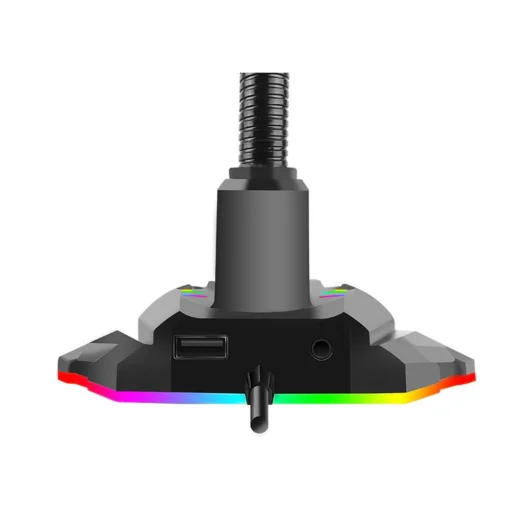 Cod. 700  Micrófono omnidireccional MARVO MIC-05 / Interface USB / Botónes Mute/RGB retroiluminación + EQ y perilla de control de volumen / 1 Puerto USB Hub + 1 Puerto Jack 3.5mm (salida) / Black