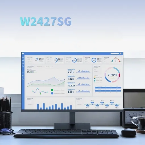 Cod. 126 Monitor Flat RCA W2427SG 23.8&quot; 1080p Full HD 75Hz / 1*VGA, 1*HDMI (cable) / sin marco de 3 lados / Compatible con montaje VESA (100mm)