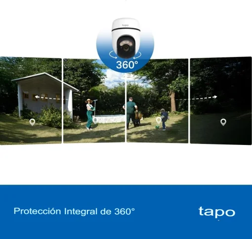 Cod. 413 Kit C&aacute;mara TP-Link Tapo C630 360&deg; 3K 5MP &amp; panel solar / Captura Continua 24/7 / Visi&oacute;n Nocturna a Color / Detecci&oacute;n (pers. masc. veh.) &amp; Seg. por IA 360&deg; / Alarma: Sonido/Luz / Audio bidireccional / Soporta microSD(512GB) / Bat. recargable 6700