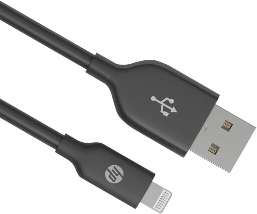 Cod. C:251 Cable HP Lightning a USB-A datos / Carga 5V 2.4A Max. / Certificación MFi / 1 m / Black