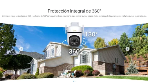 Cod. 410 C&aacute;mara Smart TP-Link Tapo C530WS 3K 5MP 360&ordm; P/Exterior / Visi&oacute;n Nocturna Color Starlight / Detecci&oacute;n Smart-AI (pers. masc. veh. L&iacute;nea) seg. movimiento / Audio bidireccional / Alarma de Luz y sonido&nbsp;Personalizable / Soporta microSD 512GB / Compat