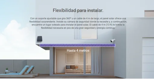 Cod. 224 Panel solar Ezviz CS-CMT para Recargar Cámara de Batería Ezviz CS-BC1/ Hasta 6,18 W de potencia de carga/ celdas de silicona monocristalina / protección IP65 /cable 4 mt.