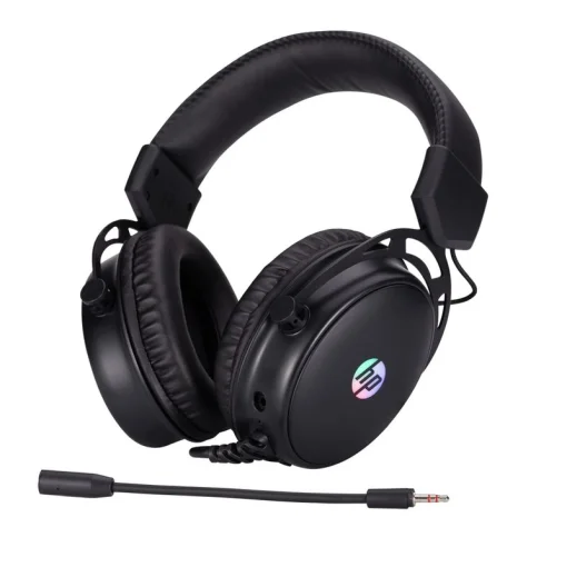 Cod. H:115 Headphone Stereo HP DHE-8005 / iluminación LED / Mic. flexible / control vol. / Interfaz: 1*jack 3.5mm+USB(LuzLED) / Cable 2.1 m