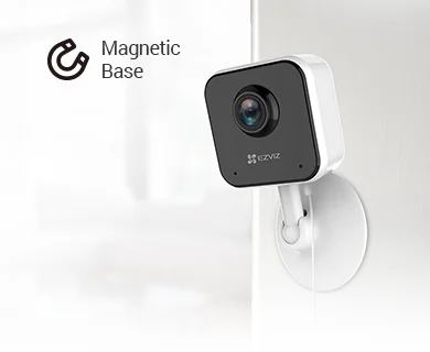 Cod. 274 Mini Cámara Smart Wi-Fi EZVIZ H1c Full HD 2MP, 1080p / Detector de movimiento y humanos con Visión nocturna hasta 10mt. / Audio bidireccional / almacenamiento microSD (hasta 512GB) / USB- tipo-C / base magnética / compatible: Alexa y google home