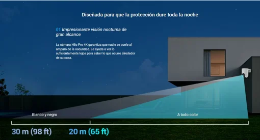 Cod. 395 C&aacute;mara Smart p/exterior 360&deg; Wi-Fi EZVIZ H8c Pro 4K (8MP) / Visi&oacute;n nocturna a color / IR (hasta 30mt.) / Detecci&oacute;n Personas/Veh&iacute;culos IA / Seg. Zoom autom&aacute;t. / Defensa activa / Audio bidireccional / IP66 / Soporta microSD (hasta 512GB) / compatib