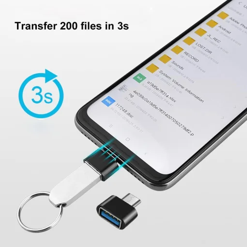Cod. 1146 Adaptador OTG USB-A 3.0 (hembra) a USB-C (macho) / Transferencia de Datos, energia, audio