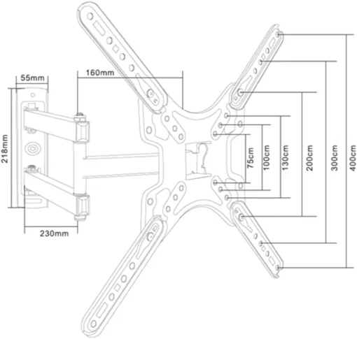 Cod. 1149 Soporte para&nbsp;TV plegable HBX400 de 14" a&nbsp;65" hasta 36.5Kg. / VESA hasta 400x400mm