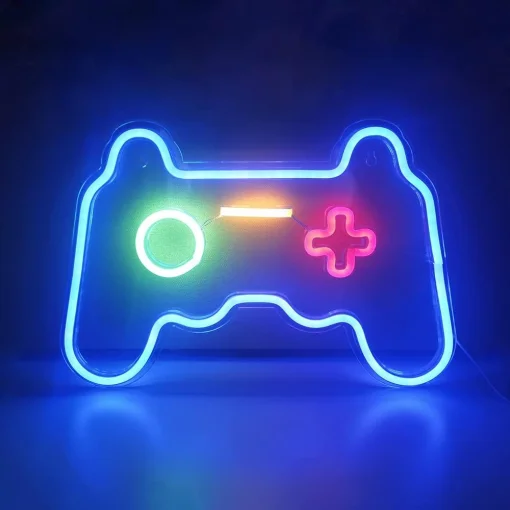 Cod. 1136  Letrero LED de Ne&oacute;n MARVO NN-010 XEN&Oacute;N 20G / Forma control de juegos / Brillo ajustable con control en cable / USB 5V 2 m / Dim. 41*28*3 cm
