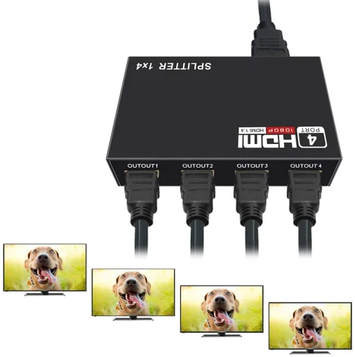 Cod. 788 HDMI Splitter de 4 Puertos / 720p, 1080i y 1080p/Compatible con DTS, Dobby / Alimentaci&oacute;n DC 5V.