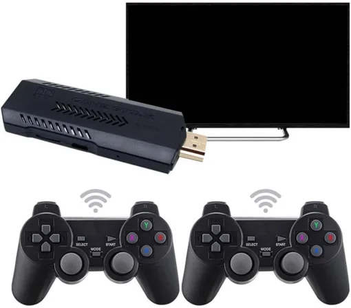Cod. 077 Consola de video juegos GAMESTICK X2 / Interfaz HDMI / Incluye + de 40.000 Juegos clásicos (128GB) / 2*Controles inalámbricos 2.4GHz