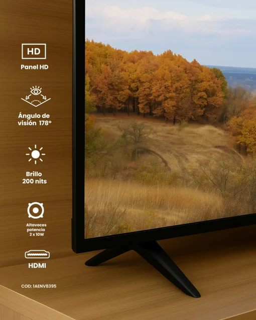 Cod. 122 Smart TV ENV TECH 32"HD DLED (1366x768) 60Hz 32DF2 / OS Android 14.0 / Parlantes 2 x10W / Frameless Design / 2*HDMI, 2*USB