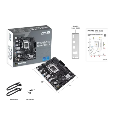 Cod. 144 Mainboard ASUS Prime H610M-F D4 R2.0 / 14va., 13va. y 12va. Gen. / LGA 1700 / micro-ATX / 2*DDR4 3200MHz / 1*M.2, 2*Sata / HDMI / USB-A 5 Gbps / PCIe 4.0 x16 / Realtek GbE LAN