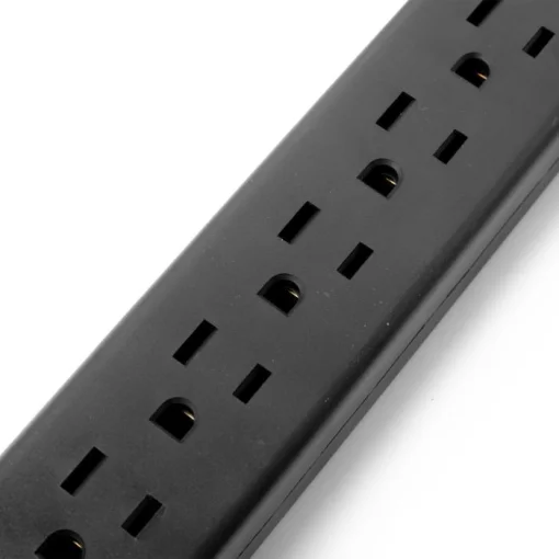Cod.009 Cortapicos de 6 tomas 110V, 60Hz / 60 cm / Negro
