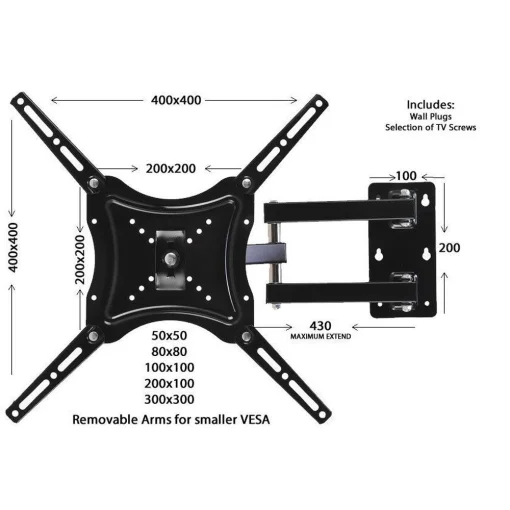Cod. 823 Soporte para TV plegable de 14&quot; a 55&quot; hasta 50Kg.