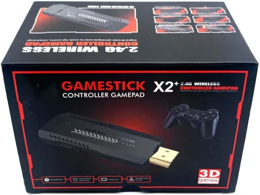 Cod. 077 Consola de video juegos GAMESTICK X2 / Interfaz HDMI / Incluye + de 40.000 Juegos clásicos (128GB) / 2*Controles inalámbricos 2.4GHz