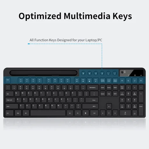 Cod. M:231 Kit Marvo Wireless KC411W, Teclado + Mouse óptico 1600DPI, 6 botones / 2.4GHz / Silencioso / Ergonómico / Soporte P/Móvil o tablet / Español