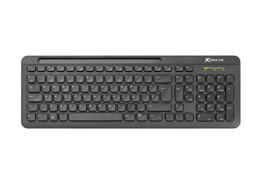 Cod. X:232 Teclado XTRIKE ME KB-303 SP / Inalámbrico Dual (2,4G y Bluetooth) / 105 teclas Membrana / Soporte P/Móvil o tablet / compatible Windows/MAC/IOS /Android / Español