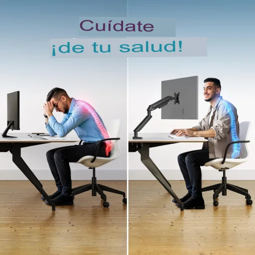 Cod. 1108 Soporte para Monitor de Escritorio Xtrike Me HT-20 BK / 13 a 32&quot;, hasta 9.5 Kg / Giro ±90°, rotacion 360° / Ajustable en mesa / vesa 75*75 a 100*100 / Negro