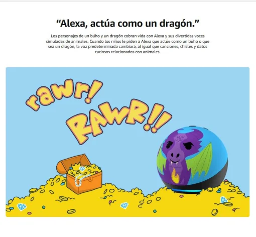 Cod. A:254 Parlante Smart Amazon&nbsp;Echo Dot (5ta Gen.) Kids /&nbsp;sonido vibrante 1.73&rdquo; / Audio-Libros, Juegos Educativos (1 a&ntilde;o Amazon Kids+) / Control parental - Stardust