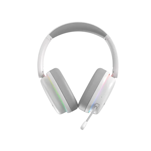 Cod. K:107 Headphone Monka Echo RS HG9070W Wireless Tri-modo: 2,4 GHz(USB-A, Tipo-C)/Bluetooth 5.2/Tipo-C&amp;jack con cable / Iluminación RGB (estatica) / Mic. omnidireccional extraíble /  Bat. 1000mAh / Compatible: PC, Android, Mac OS,IOS,PS4,PS5,XBOX ONE