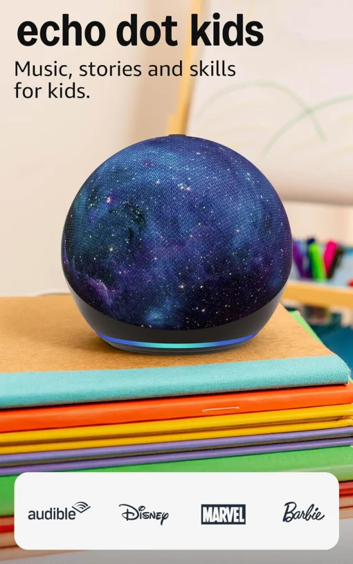 Cod. A:254 Parlante Smart Amazon&nbsp;Echo Dot (5ta Gen.) Kids /&nbsp;sonido vibrante 1.73&rdquo; / Audio-Libros, Juegos Educativos (1 a&ntilde;o Amazon Kids+) / Control parental - Stardust