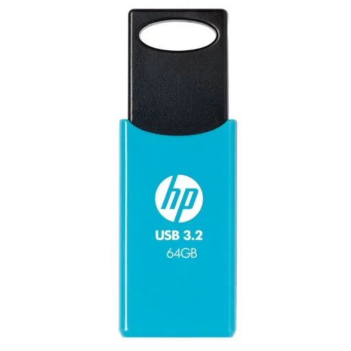 Cod. A:265  Flash Memory HP 712w 64GB / USB-A (3.2 Gen1) / Deslizable / Light Blue (70&nbsp;MB/s)