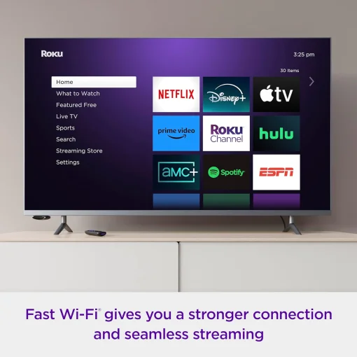 Cod. 1062 Roku Express 4K+ / Reproductor de streaming 4K/HDR / Wi-Fi® 5 / Audio Dolby, DTS / HDMI / Accede a plataformas Netflix, Disney+, XBO MAX y más! / Compatible Alexa, Apple AirPlay, Asst. Google / Control por Voz y TV