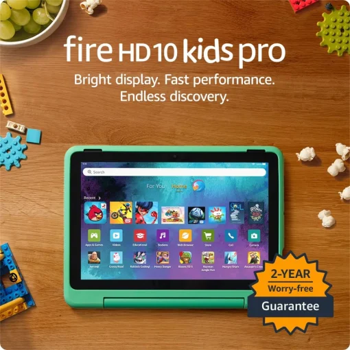 Cod. 125 Tablet Amazon fire HD 10 Kids Pro / 10.1" Full HD 1080p / RAM 3GB, 32GB Alm. (Soporta microSD de 1TB) / Libros, videos,&nbsp;Juegos Educativos (1 a&ntilde;o Amazon Kids+) / controles parentales / Incl. funda verde menta