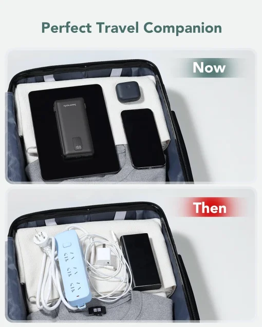 Cod. 254  Power Bank con cables integrados CHARMAST W1115 10.000 mAh / Puertos: 5*salidas, 2*entradas / Ultra Slim / pantalla LED / Compatible: iPhone 16/15/14/13, Samsung, iPad y m&aacute;s