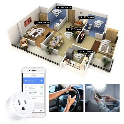 Cod. I:891 Enchufe Smart YX-WS01 / Encendido/Apagado Programable y funci&oacute;n de temporizador / 10A-100-240V 50/60Hz / Compatible con Alexa o Google Home / blanco