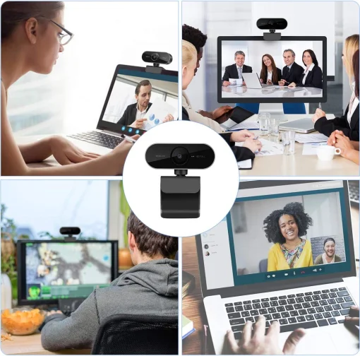 Cod. 053 WebCam PIN PC-12 / FullHD 1080p, 30fps / Micrófono Integrado / USB 2.0 / Clip universal