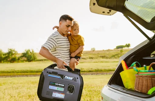 Cod. 201 Generador Pulsar GD400BN 4000W Super Siliencioso / Dual: Gas o Gasolina 1.1GL. / Salida: 1*120V 30A, 1*CA 120V 20A / 1*Paralelo / RV-Ready, cumple con CARB