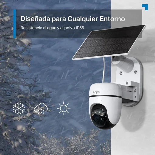Cod. 408 Kit C&aacute;mara TP-Link Tapo C610 360&deg; 2K &amp; panel solar / Visi&oacute;n Nocturna a Color / Detecci&oacute;n smart Persona y seg. por IA 360&deg;/ Modo patrulla / Alarma: Sonido/Luz / Audio bidireccional / Soporta microSD(512GB) / Bat. recargable 6700 mAh (hasta 200d&iacute;as