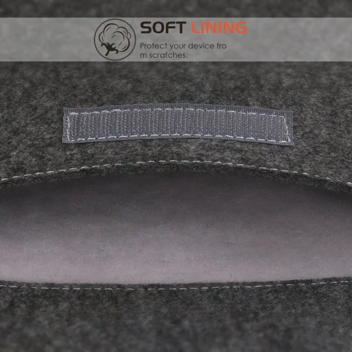 Cod. 097 Estuche 2 en 1 (Laptop +cargador) de fieltro acrilico INS PIN LS216 P/laptop de 14.0&quot; / Gris oscuro