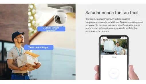 Cod.385 Cámara Smart p/exterior 360° EZVIZ HB8 2K+ / Batería integrada (210días) / Alm. interno 32GB, H.265 / Detección AI de Movimiento de Persona / Seg. Automático / FullColor 24/7 / Defensa activa &amp; Alertas de Voz Personalizadas / Audio bidireccional /