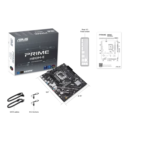 Cod. 149 Mainboard ASUS PRIME H810M-E / mATX / Intel&reg;&nbsp;Core&trade; Ultra (Series 2), LGA1851 / 2*DDR5 / 2*M.2&nbsp;PCIe 4.0, 4*Sata 6Gb/s / 1*HDMI&trade;, 2*DisplayPort / 2*USB-A 5 Gbps, 4*USB-A 2.0 / PCIe&nbsp;4.0 x16 / 1Gb Ethernet / Aura Sync RGB Gen 2