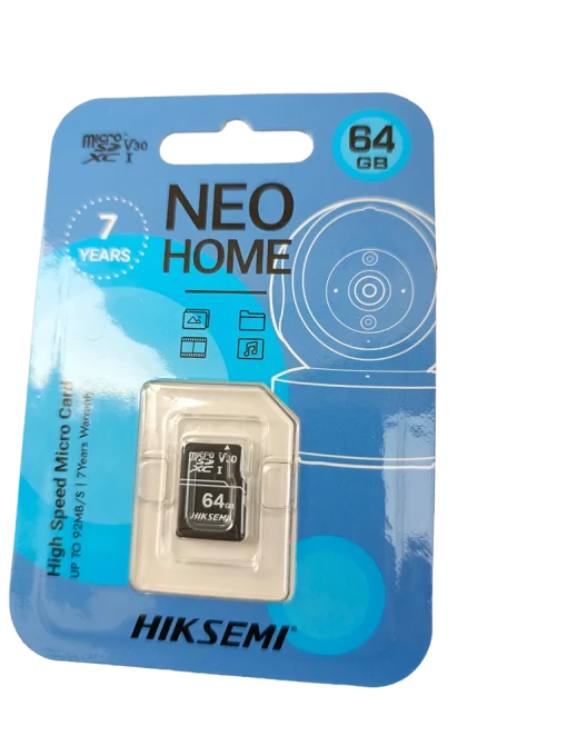 Cod. 242 Micro SD HIKSEMI Neo D1 / 64GB / Clase 10 V30 / escritura 40MB/s - 92MB/s lectura