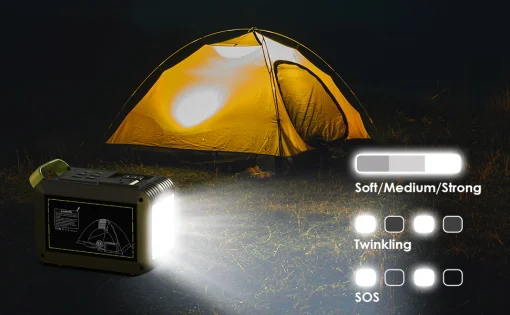 Cod. 205 Banco de Energía MARBERO 80W (Max.120W) Bat. litio 88.8Wh / 8 puertos (2*Tomas AC, 1*DC, 4*puertos USB-A 1*USB-C PD18W / Linterna LED / Carga rápida: 2 hr. 80% / Peso 2.3 lbs