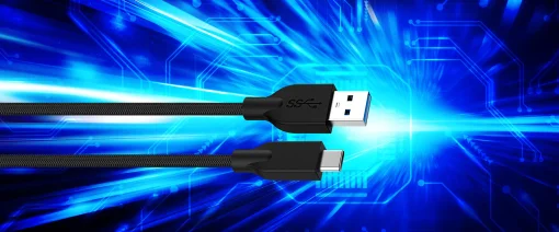 Cod. 163 Cable de carga rápida Genius 3.0 ACC-A2CC-3A / de USB-A a USB-C / 1 m. / 5 Gbps / Nailon trenzado