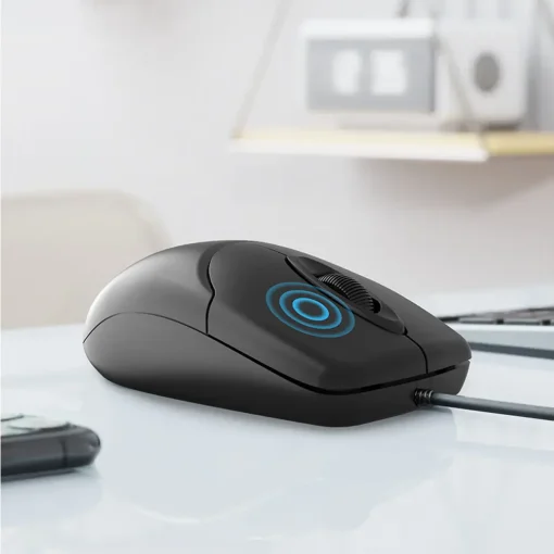 Cod. 293 Mouse ACER OMW316 Office / 3 botones / &Oacute;ptico 1200DPI / ergon&oacute;mico / Plug &amp; Play / Cable 1.5 m, USB / Negro